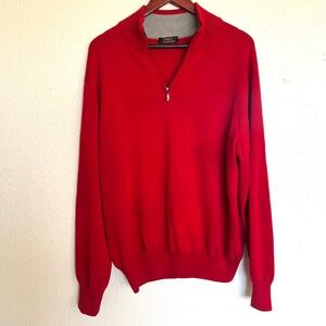 Player’s Private Collection Men’s Red Quarter-Zip Sweater